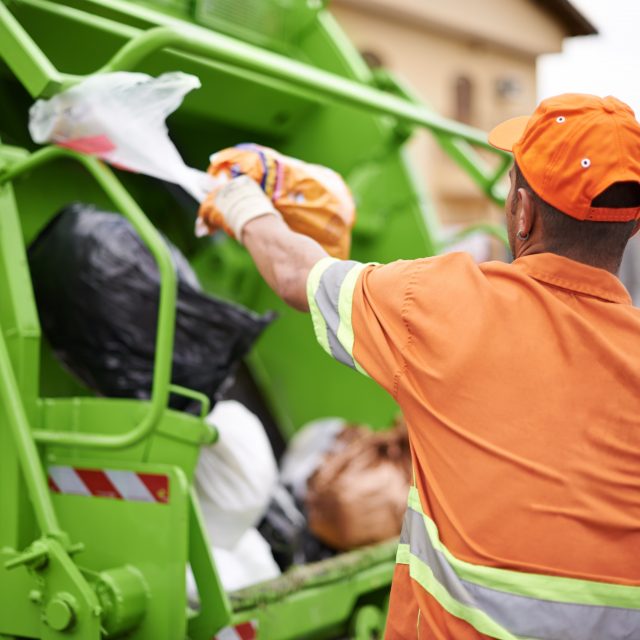 Man trash garbage collect