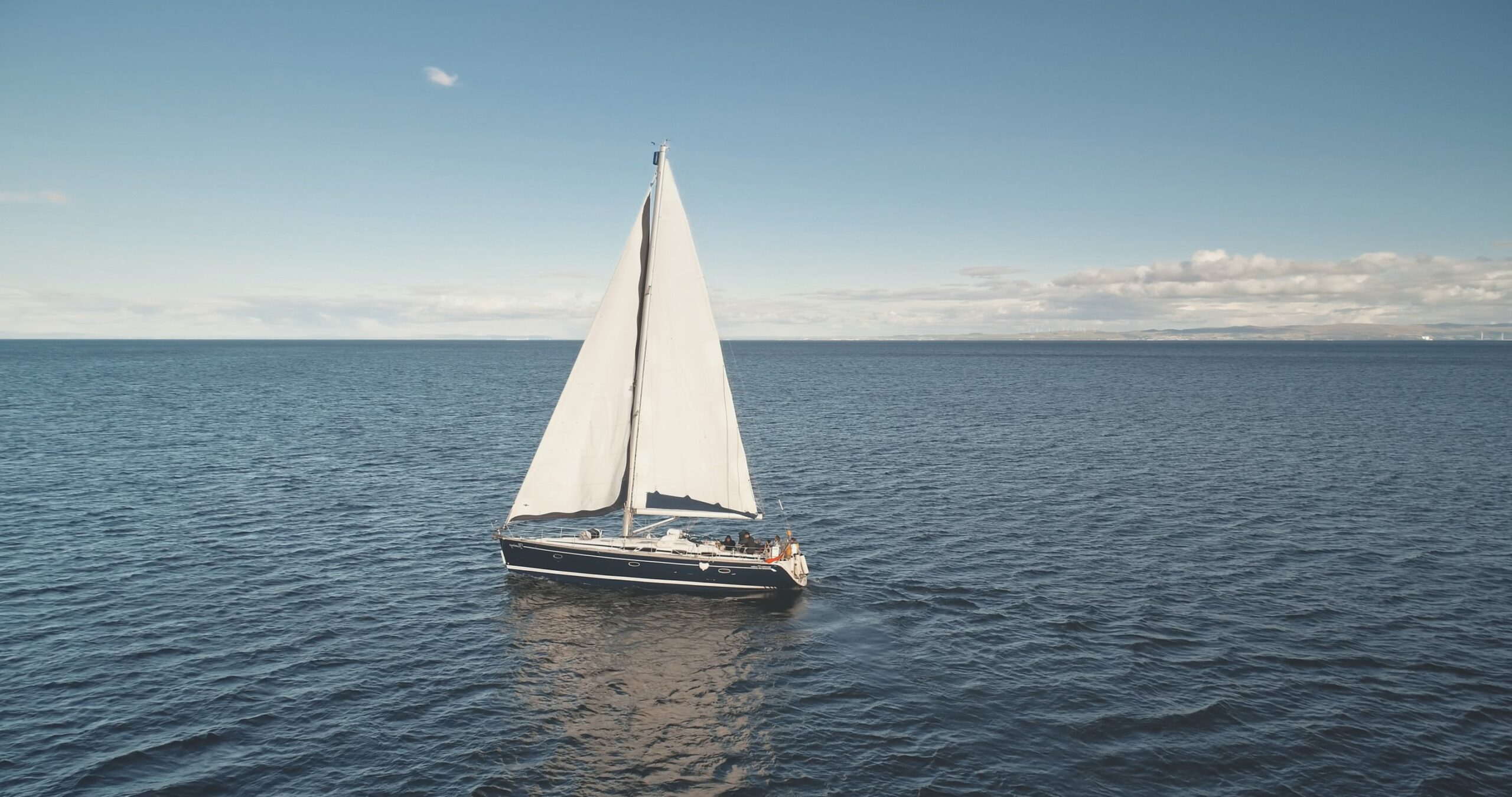 A sailboat on the open sea