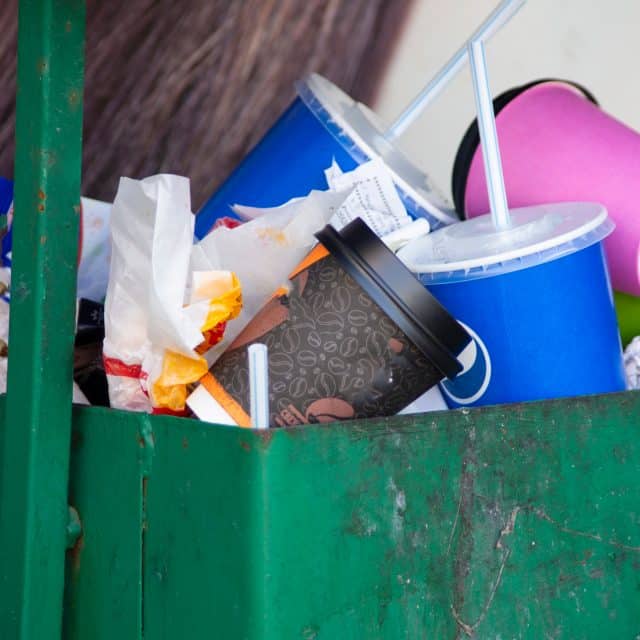 Waste Bin Rubbish Packaging Plastic Straws To-go Cups
