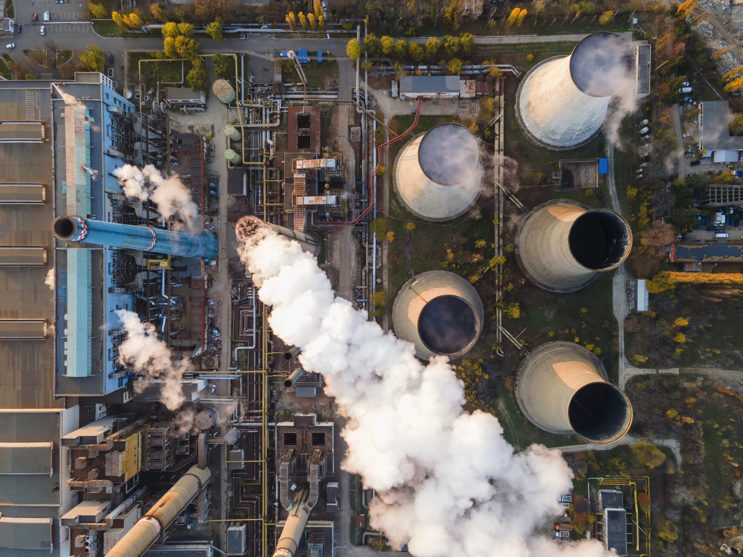 Power station in Bucharest Romania Tubes Facilities Bucharest Sunset Foam View Drone
